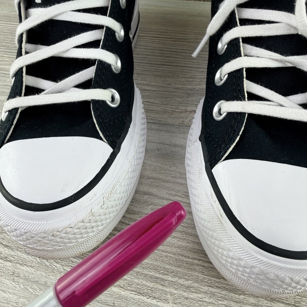 Converse Black and White Platform Chuck Taylor High Top Sneakers - Picture 13 of 13